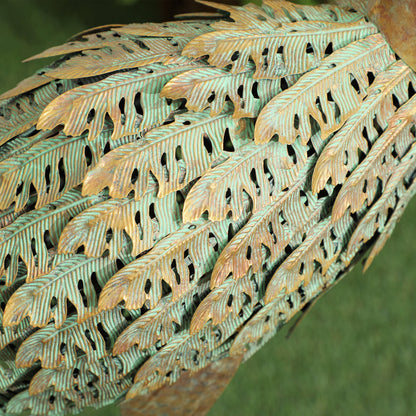 Outdoor Garden Statue, Metal Heron Sculpture, Outdoor Garden Decoration 90 cm, for Pond, Patio, Terrace, Lawn, Multicolor