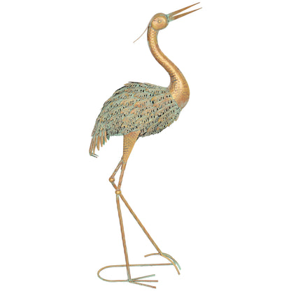 Outdoor Garden Statue, Metal Heron Sculpture, Outdoor Garden Decoration 90 cm, for Pond, Patio, Terrace, Lawn, Multicolor
