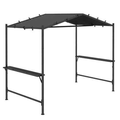 Grill Pavilion 277 x 149 x 230 cm waterproof flame retardant Garden Pavilion with side shelves, Gazebos with UV Protection, BBQ Pavilion made of Steel, Garden Tent Barbecue Tent for Party BBQ, Dark Gray