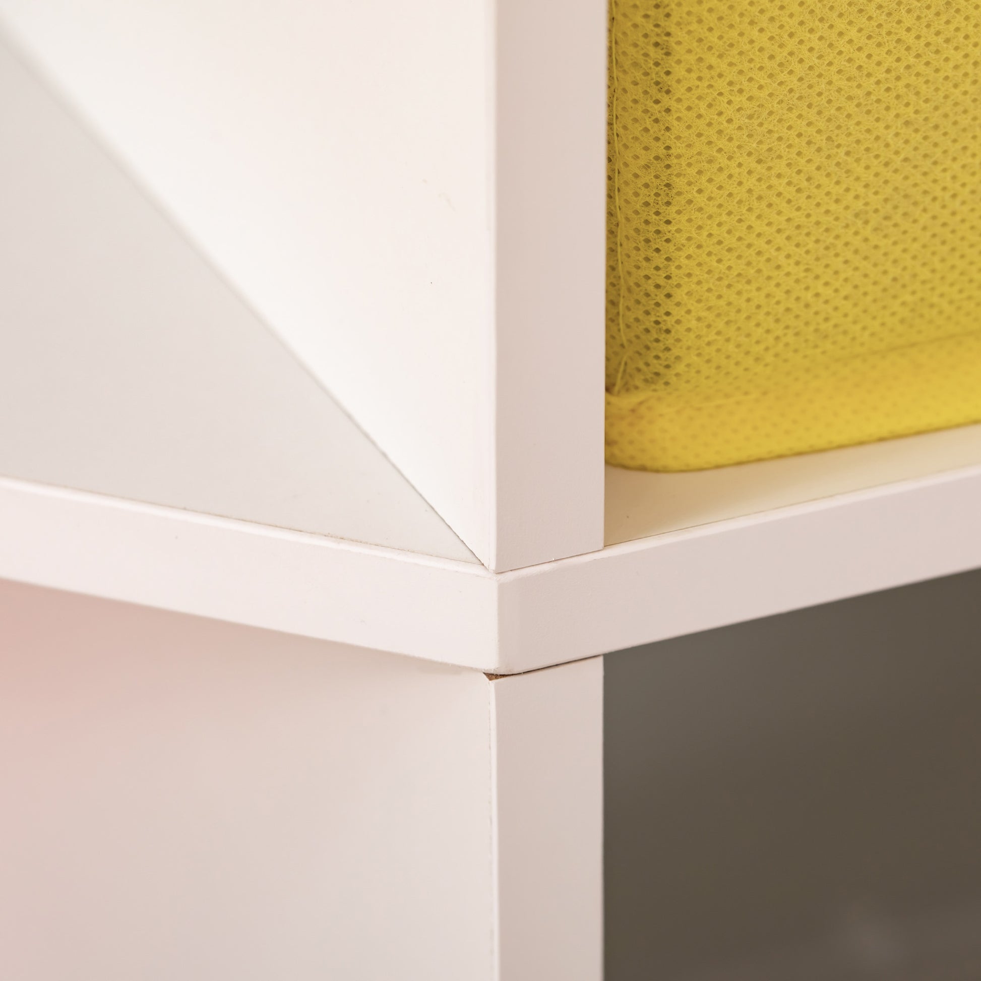 Children's Shelves Corner Shelf with 3 Storage Boxes Kids Room Toy Storage for 3-12 Years Kids White 57.4 x 57.4 x 94 cm