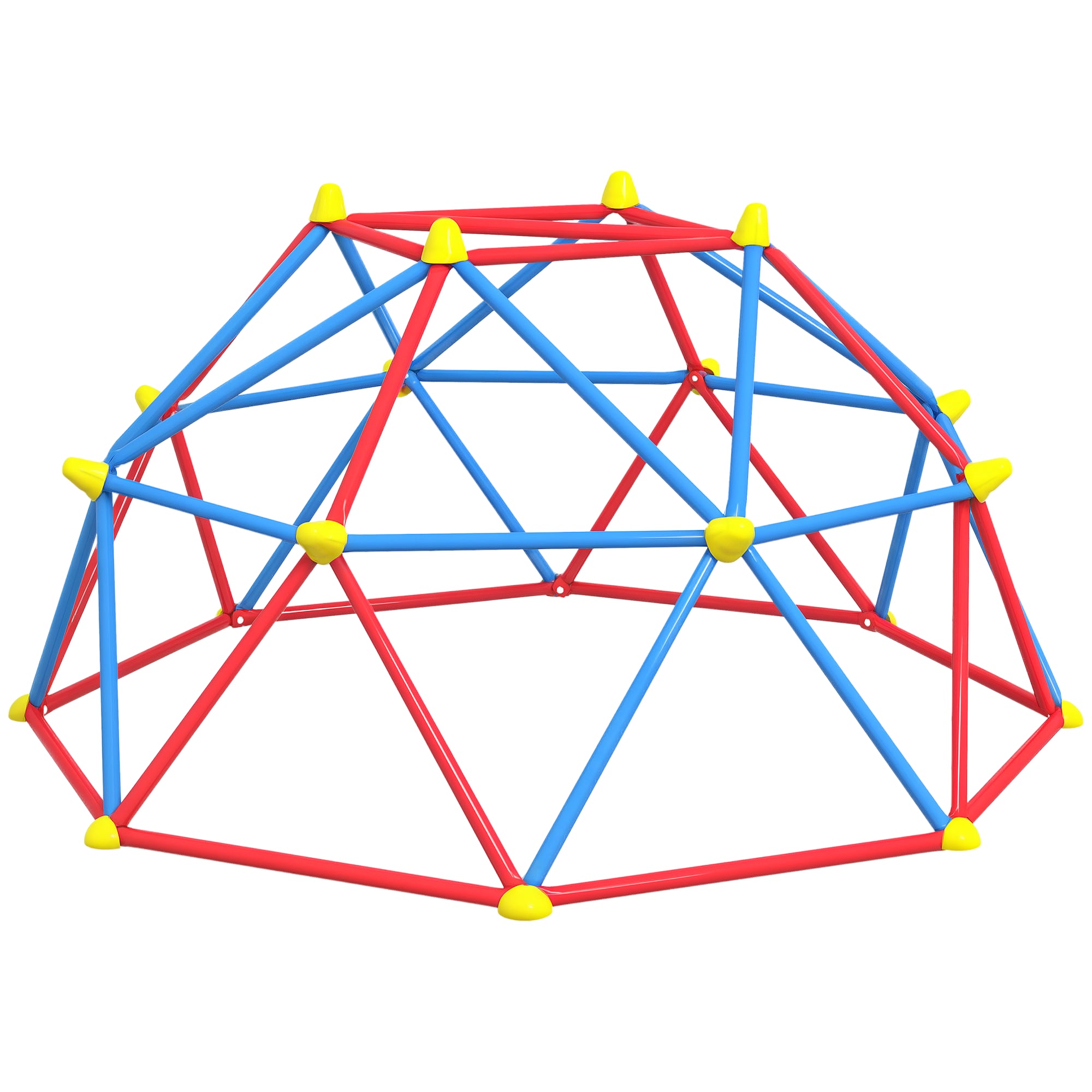 Climbing Dome Geometric Climbing Structure Playground for 3-8 Year Olds with UV-Resistant Metal Frame Load 180 kg for Garden Patio Ø183x90 cm Red and Blue