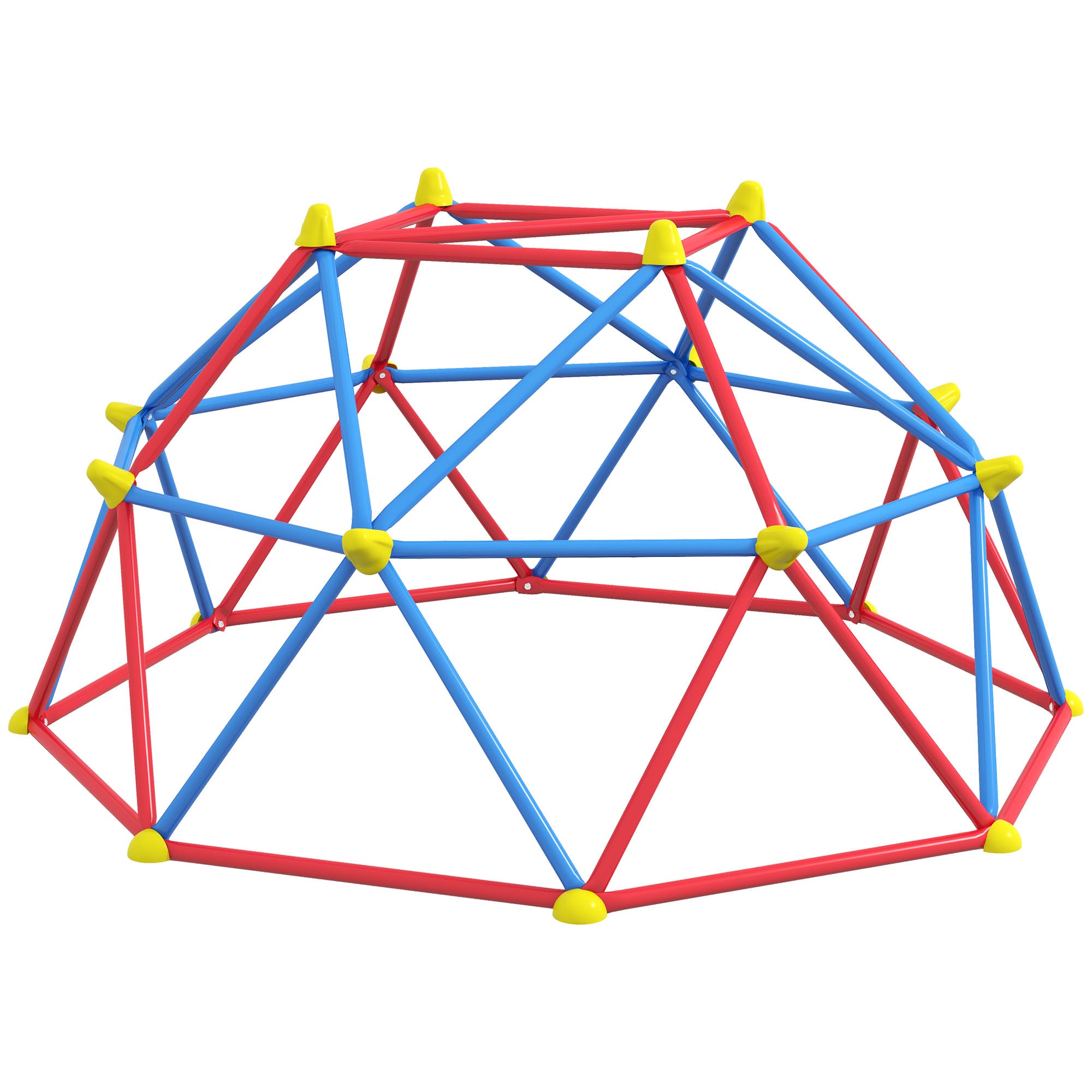 Climbing Dome Geometric Climbing Structure Playground for 3-8 Year Olds with UV-Resistant Metal Frame Load 180 kg for Garden Patio Ø183x90 cm Red and Blue