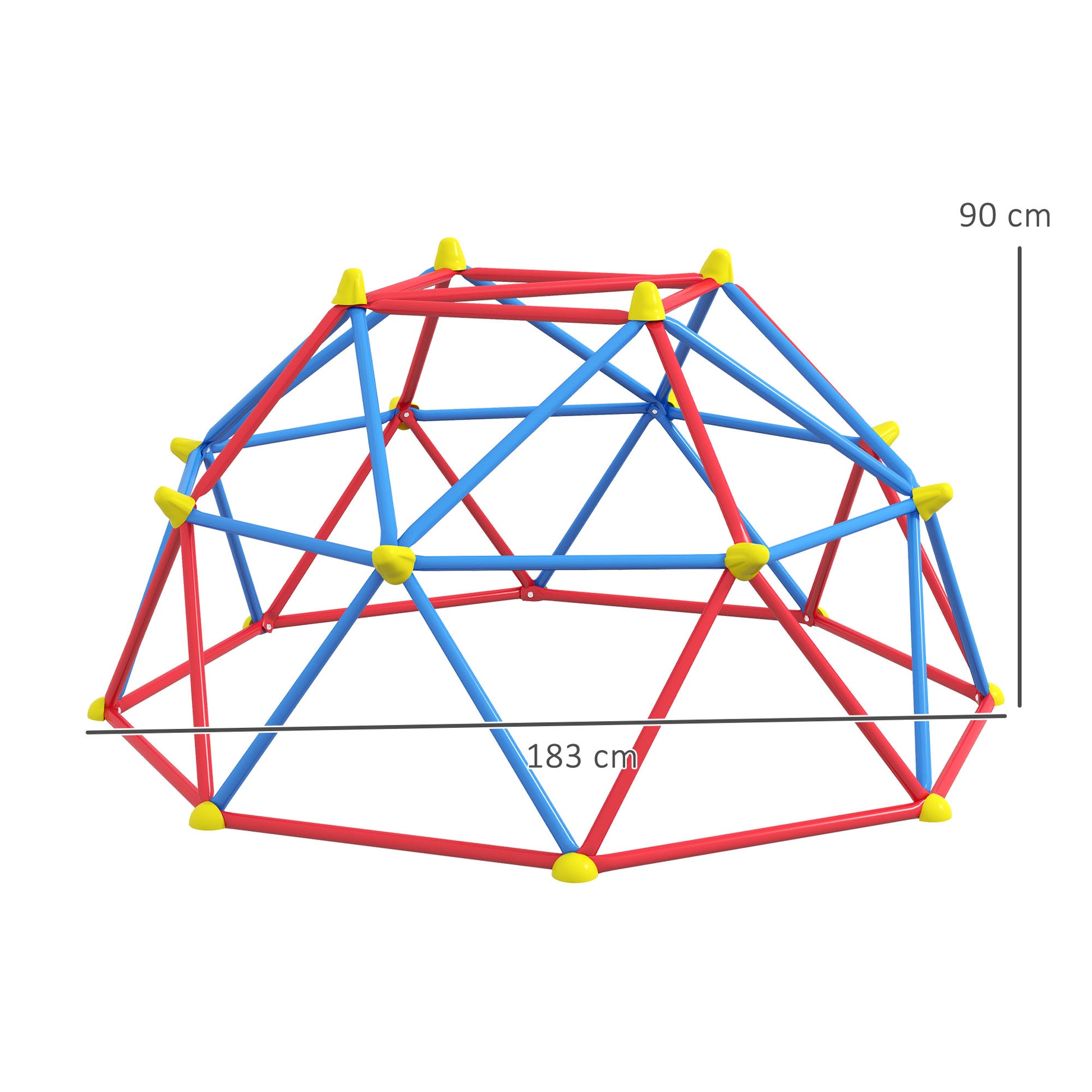 Climbing Dome Geometric Climbing Structure Playground for 3-8 Year Olds with UV-Resistant Metal Frame Load 180 kg for Garden Patio Ø183x90 cm Red and Blue
