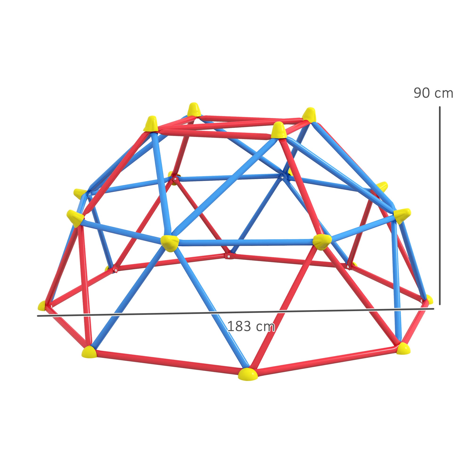 Climbing Dome Geometric Climbing Structure Playground for 3-8 Year Olds with UV-Resistant Metal Frame Load 180 kg for Garden Patio Ø183x90 cm Red and Blue