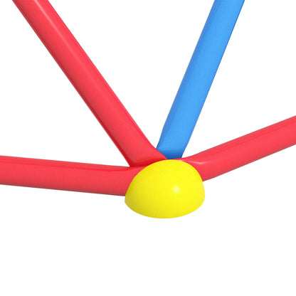 Climbing Dome Geometric Climbing Structure Playground for 3-8 Year Olds with UV-Resistant Metal Frame Load 180 kg for Garden Patio Ø183x90 cm Red and Blue