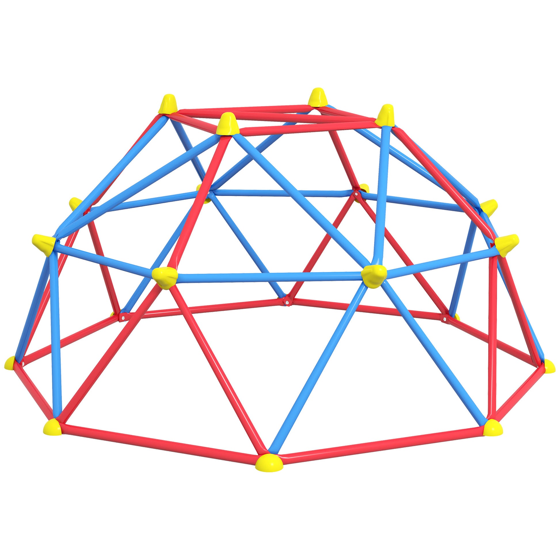 Climbing Dome Geometric Climbing Structure Playground for 3-8 Year Olds with UV-Resistant Metal Frame Load 180 kg for Garden Patio Ø183x90 cm Red and Blue