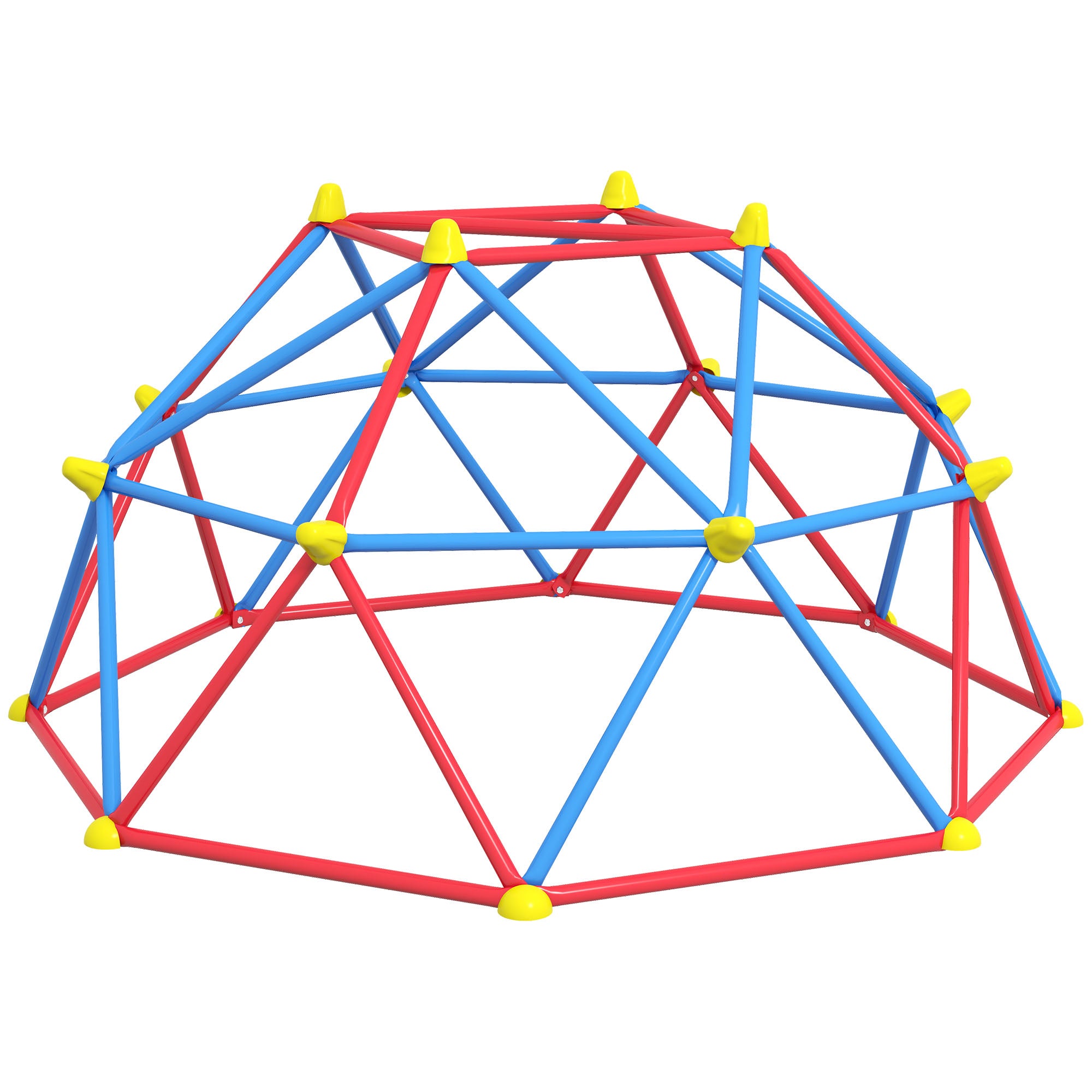 Climbing Dome Geometric Climbing Structure Playground for 3-8 Year Olds with UV-Resistant Metal Frame Load 180 kg for Garden Patio Ø183x90 cm Red and Blue