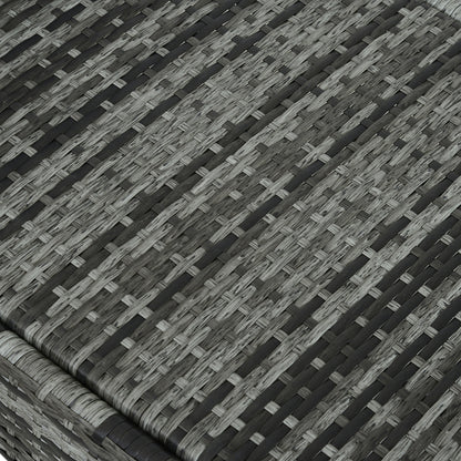 Rattan Sun Lounger with 5-Position Adjustable Backrest, Cushion, Wheels, Pillow, 160 kg Capacity Recliner Chair for Garden, 200x73x30-103cm, Gray