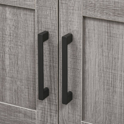 Under Sink Cabinet Wooden Floor Cabinet for Bathroom with 2 Doors and Open Shelf Modern Style 60x30x60 cm Grey