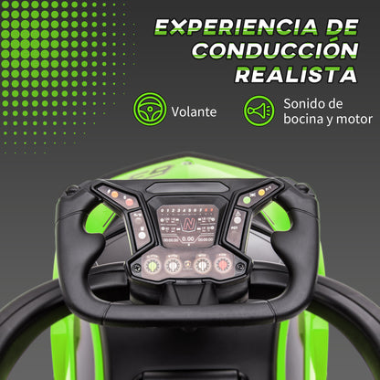 2-in-1 Lamborghini Essenza SCV12 Ride-On Car for Kids 12-36 Months Push Walker with Horn Removable Push Handle and Safety Barrier 86.5x40x89.5 cm Green and Black