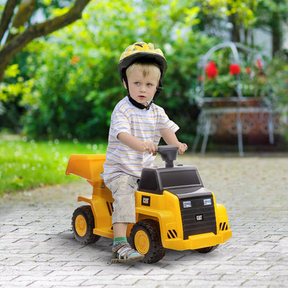 Electric Children's Tractor, Play Vehicle with Tipping Loading Area, Horn, Electric Car for Kids, Ride-On Tractor with Headlights, max. 3 km/h, for Children 1.5 to 3 Years Old, Metal, Yellow