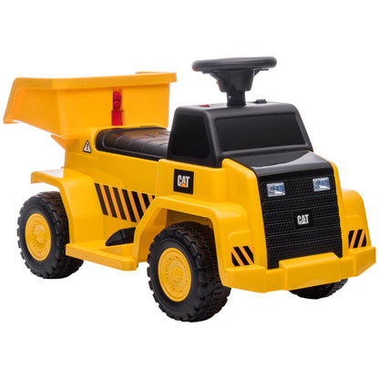 Electric Children's Tractor, Play Vehicle with Tipping Loading Area, Horn, Electric Car for Kids, Ride-On Tractor with Headlights, max. 3 km/h, for Children 1.5 to 3 Years Old, Metal, Yellow