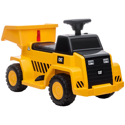 Electric Children's Tractor, Play Vehicle with Tipping Loading Area, Horn, Electric Car for Kids, Ride-On Tractor with Headlights, max. 3 km/h, for Children 1.5 to 3 Years Old, Metal, Yellow