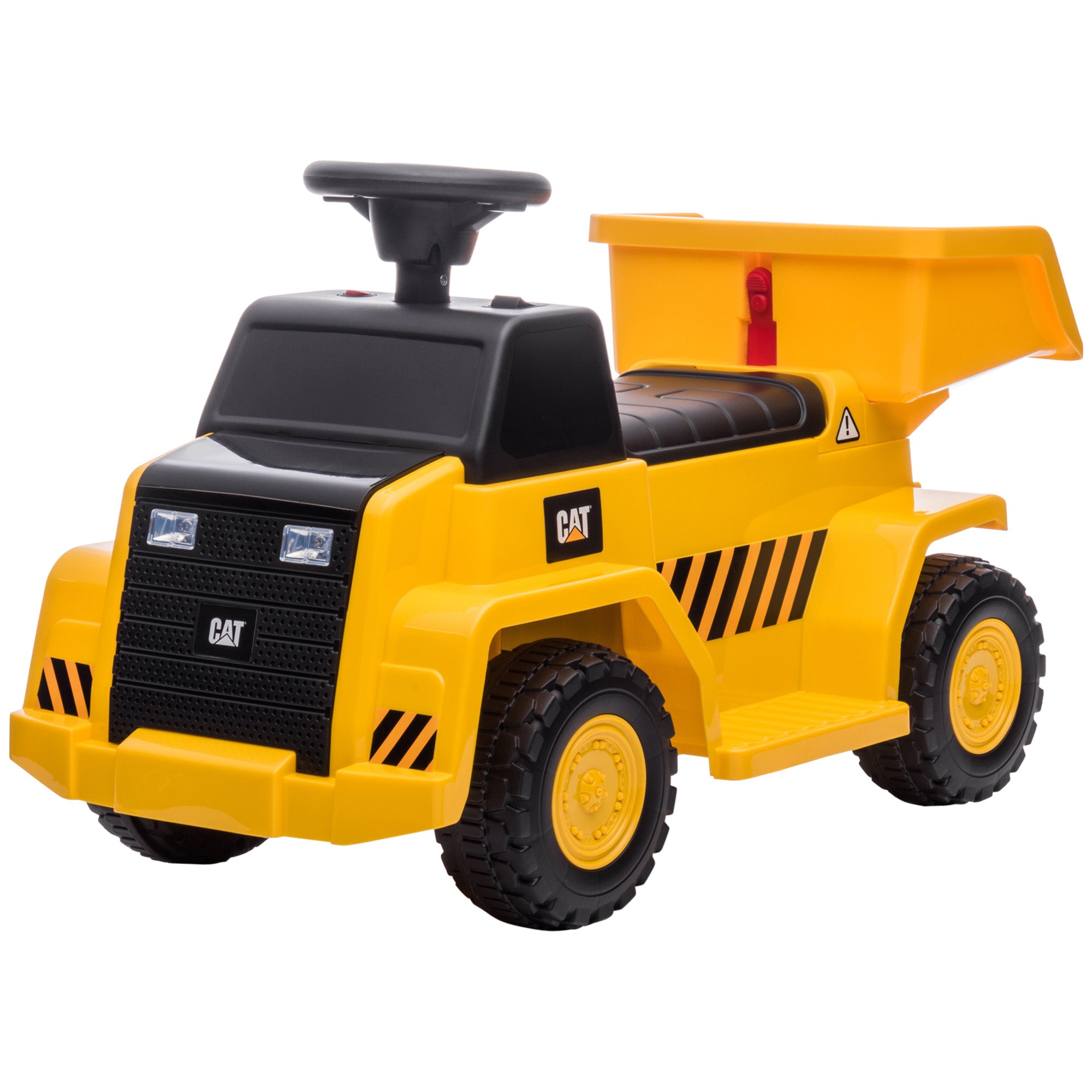 Electric Children's Tractor, Play Vehicle with Tipping Loading Area, Horn, Electric Car for Kids, Ride-On Tractor with Headlights, max. 3 km/h, for Children 1.5 to 3 Years Old, Metal, Yellow