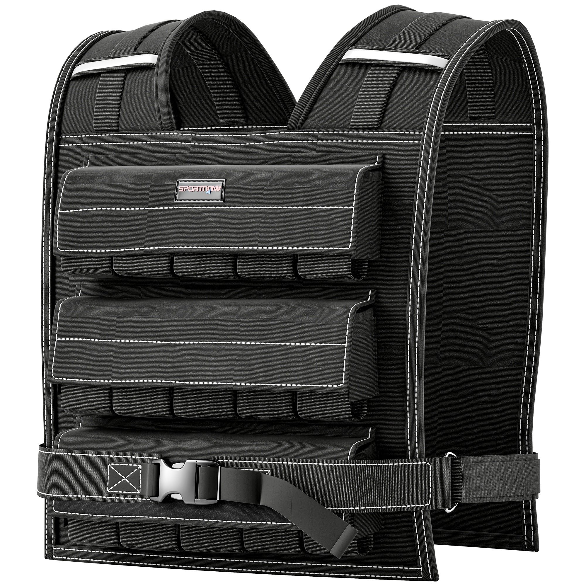 SPORTNOW 15 KG Weighted Vest Adjustable Training Vest with Removable Weights Reflective Stripes Running Vest for Men Women for Muscle Building Strength Training, Running, Fitness, Cross Training