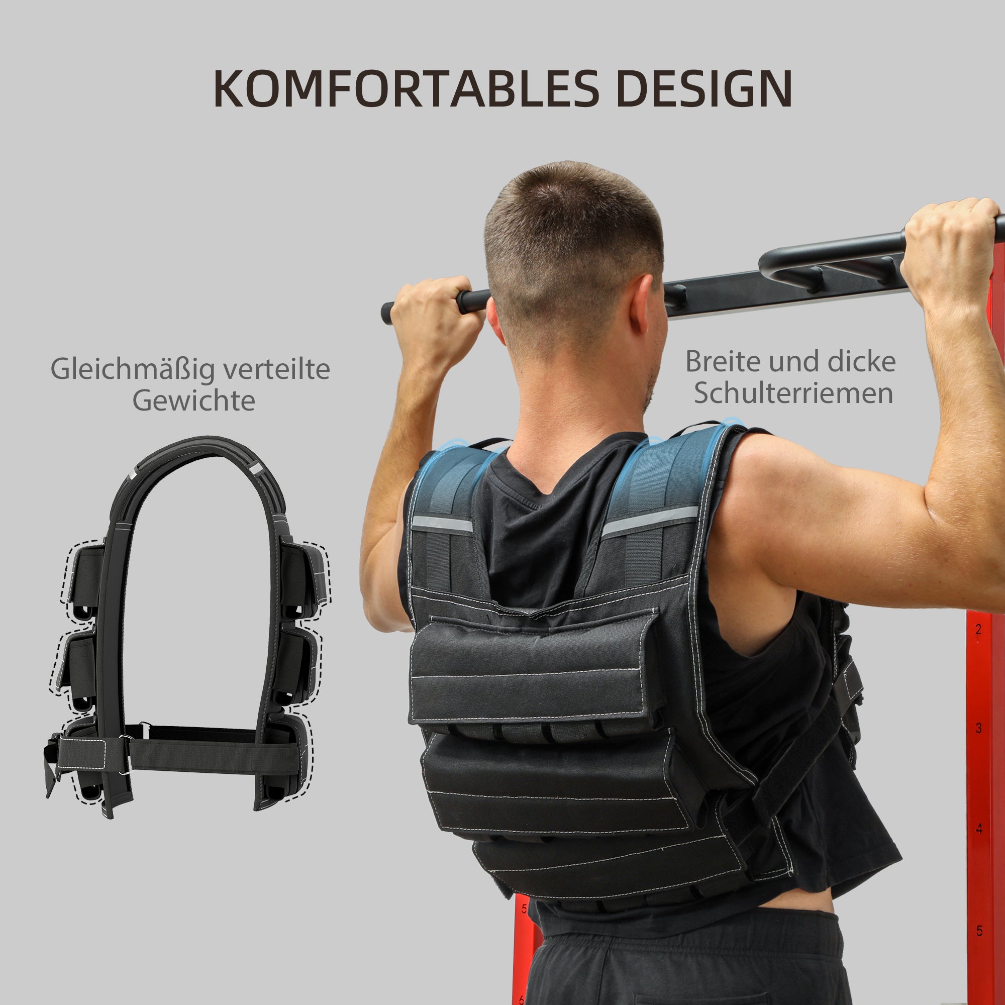 SPORTNOW 15 KG Weighted Vest Adjustable Training Vest with Removable Weights Reflective Stripes Running Vest for Men Women for Muscle Building Strength Training, Running, Fitness, Cross Training