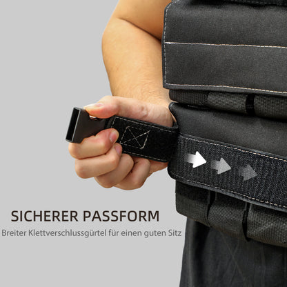 SPORTNOW 15 KG Weighted Vest Adjustable Training Vest with Removable Weights Reflective Stripes Running Vest for Men Women for Muscle Building Strength Training, Running, Fitness, Cross Training