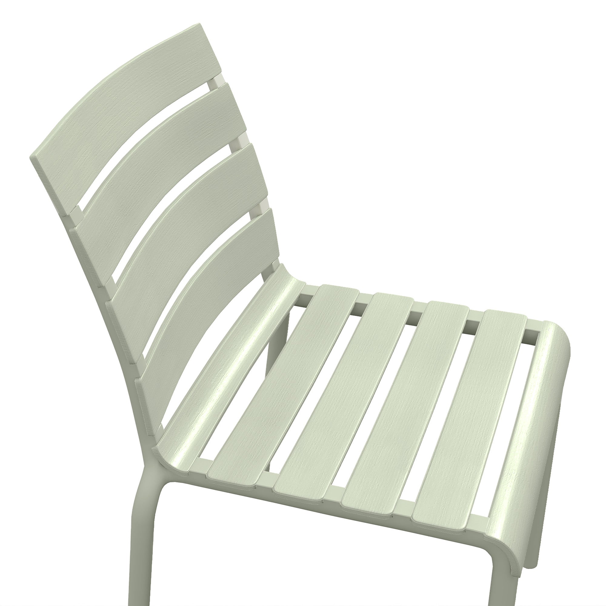 Set of 4 stackable bistro garden chairs with slatted seat and backrest dim. 42L x 54W x 78H cm green