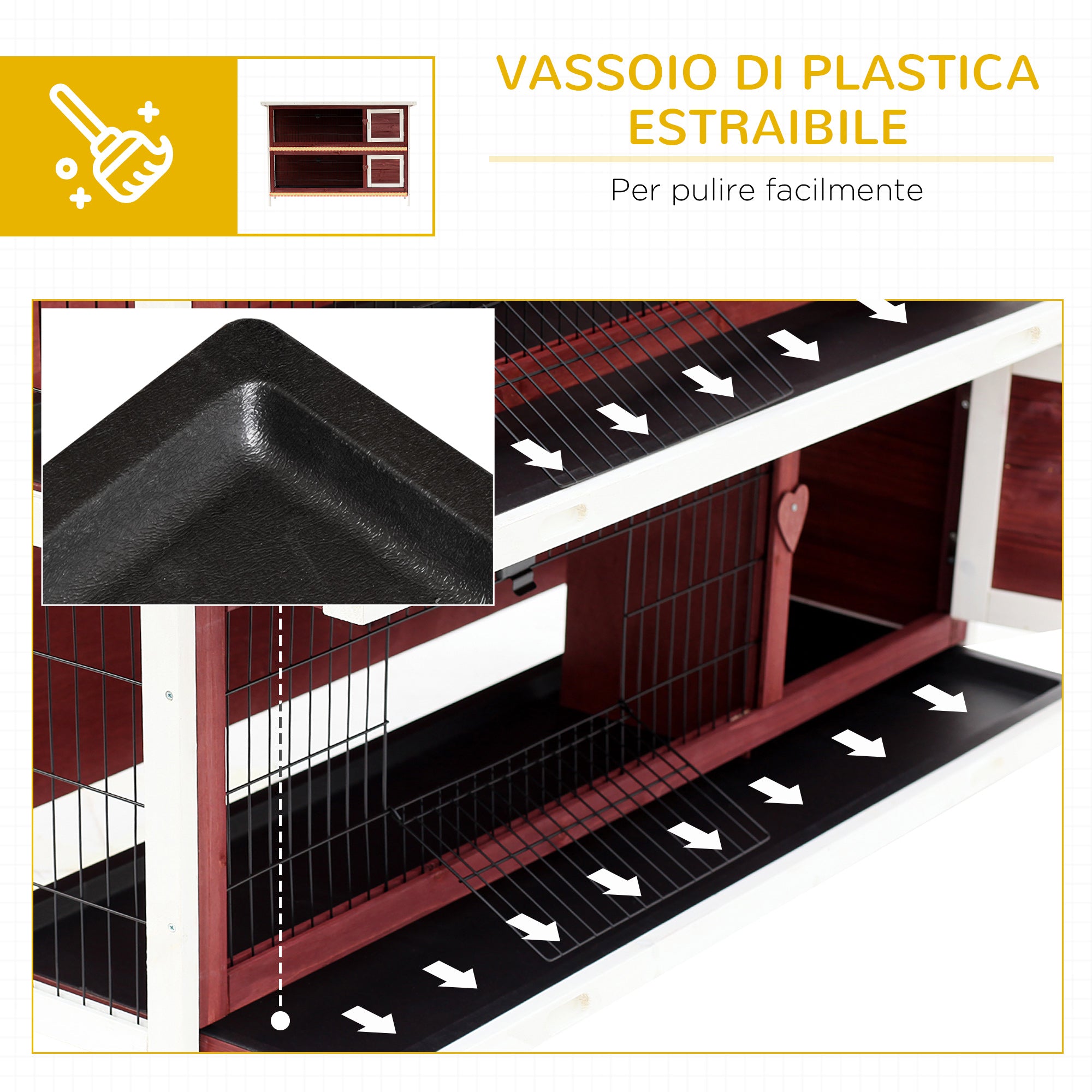 Outdoor Rabbit Hutch, Guinea Pig and Rodent Hutch 136.4x50x93cm Waterproof Brown
