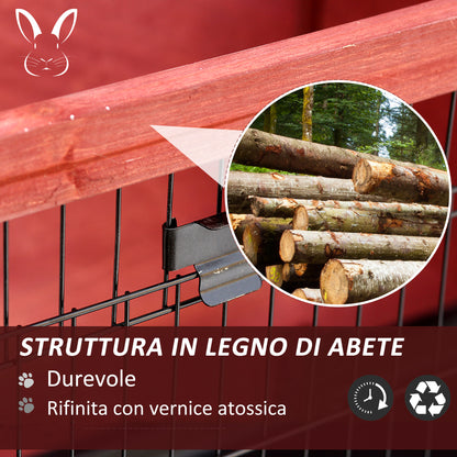 Outdoor Rabbit Hutch, Guinea Pig and Rodent Hutch 136.4x50x93cm Waterproof Brown