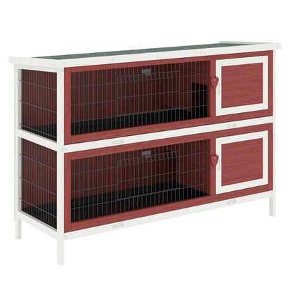 Outdoor Rabbit Hutch, Guinea Pig and Rodent Hutch 136.4x50x93cm Waterproof Brown