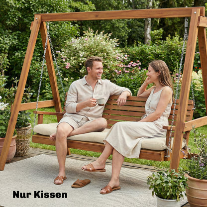Removable Pallet Seat Cushion with Straps for Most Loungers, 78 x 25.6 x 5.1 in (198 x 65 x 13 cm), Beige