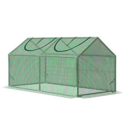Polyethylene Greenhouse with Window PE Greenhouse Tomato House Cold Frame 120 x 60 x 60 cm Green