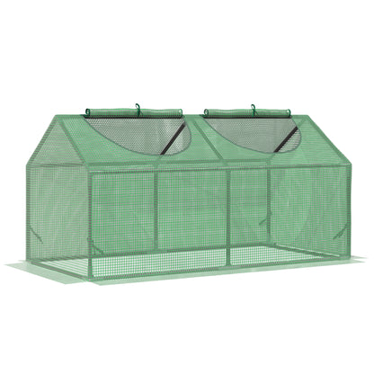 Polyethylene Greenhouse with Window PE Greenhouse Tomato House Cold Frame 120 x 60 x 60 cm Green