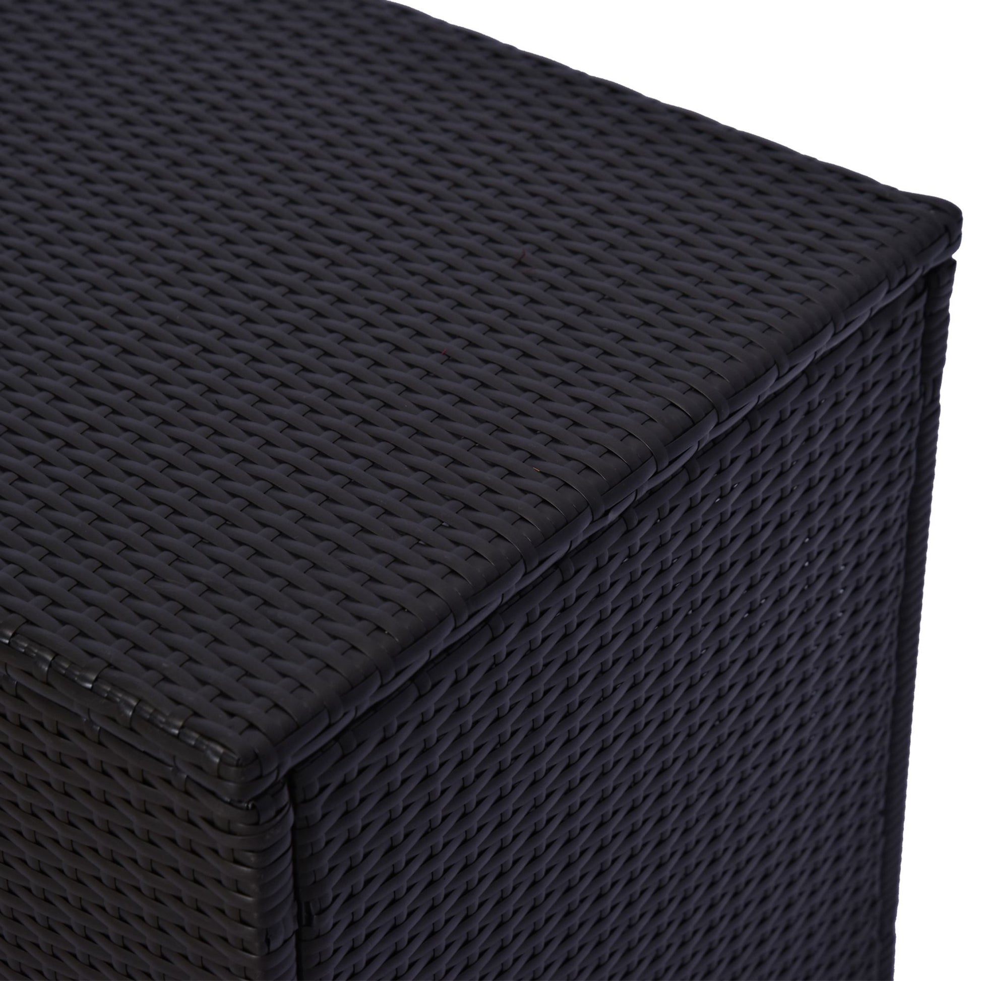 Resin Wicker Storage Trunk Chest 118L x 54W x 59H cm Dark Coffee Rattan Imitation