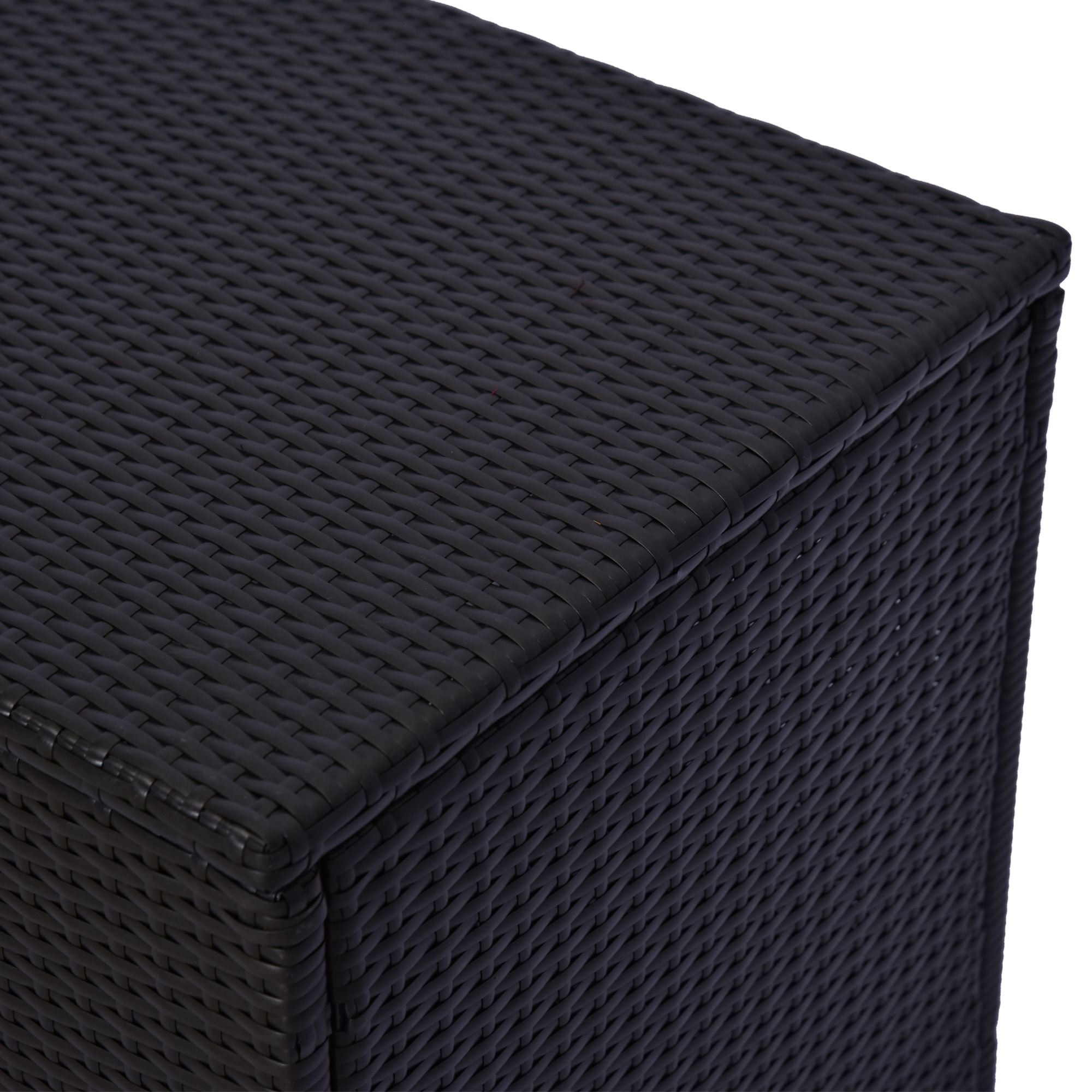 Resin Wicker Storage Trunk Chest 118L x 54W x 59H cm Dark Coffee Rattan Imitation