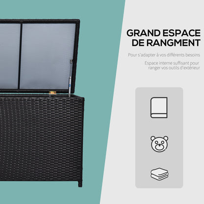 Resin Wicker Storage Trunk Chest 118L x 54W x 59H cm Dark Coffee Rattan Imitation