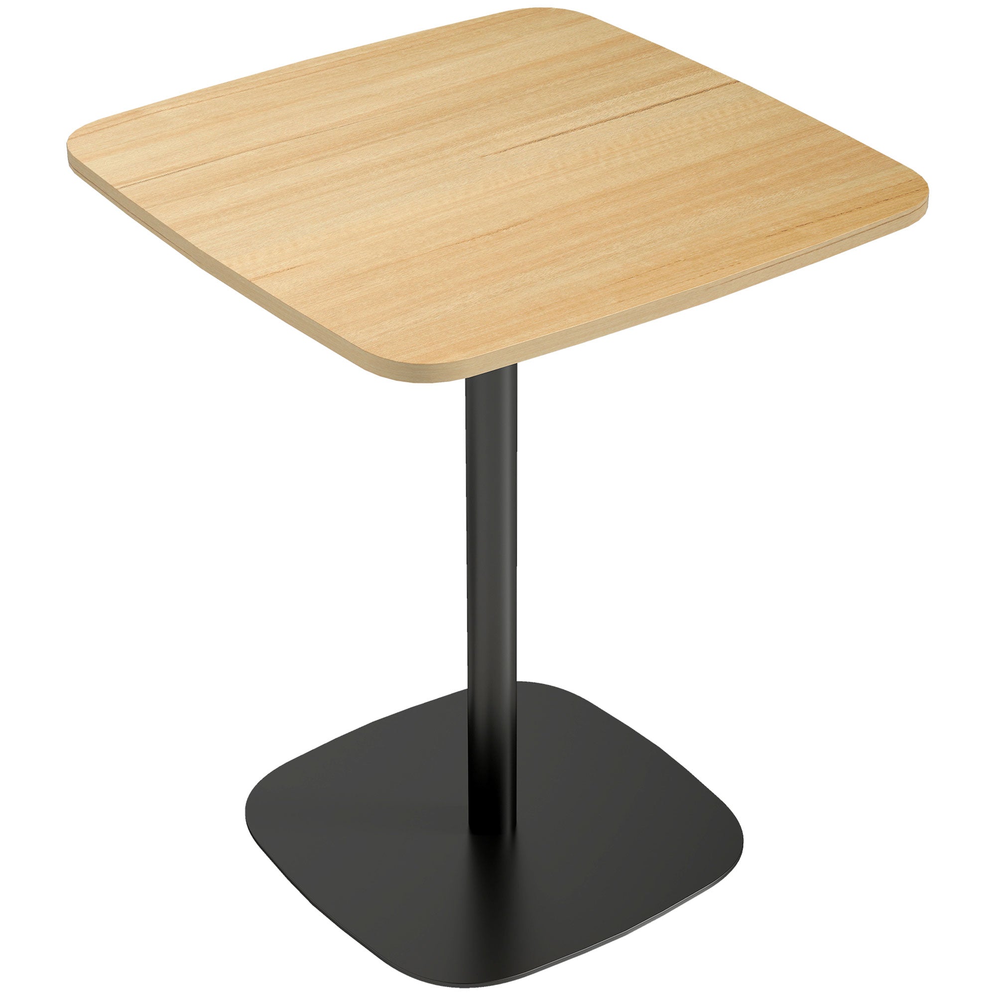 Dining Table — Modern 2-Person 24" x 24" Square Table with Steel Frame, Natural Wood