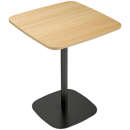 Dining Table — Modern 2-Person 24" x 24" Square Table with Steel Frame, Natural Wood