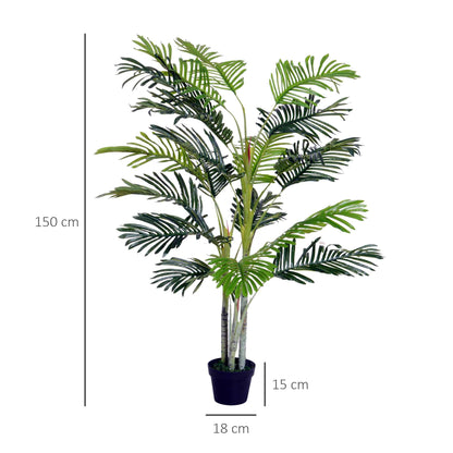 Artificial Palm Tree Large 150 cm, Artificial Plant, Artificial Palm, Plastic Artificial Plants in Pot, Fake Plant like real for Living Room Bedroom Office Garden Modern Decoration Gift