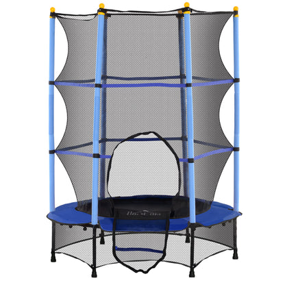 Kids Trampoline Ø140 cm, Trampoline with Safety Net, Edge Cover, Garden Trampoline for Children 3-10 Years, Up to 50 kg, Blue