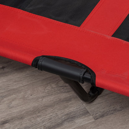 Outdoor Dog Bed, Elevated Pet Bed for Large Dogs, Cooling Pet Cot with Washable Mesh & Sturdy Metal Frame, Pet Bed for Travel Garden & Outdoor, 122 x 92 x 23 cm, Red