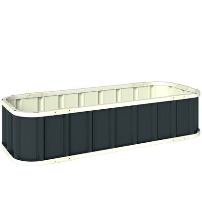 Raised Steel Garden Bed with Snap Locks, Folded-Edge Planter for Herbs, Flowers & Veggies — 53.5 x 20.5 x 12.2 in (136 x 52 x 31 cm)