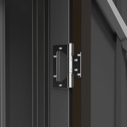 Metal Tool Shed 1.6m³ 100x103x160cm Garden Shed with Pent Roof Lockable Door Weatherproof Outdoor Storage Cabinet for Garden Yard, Brown