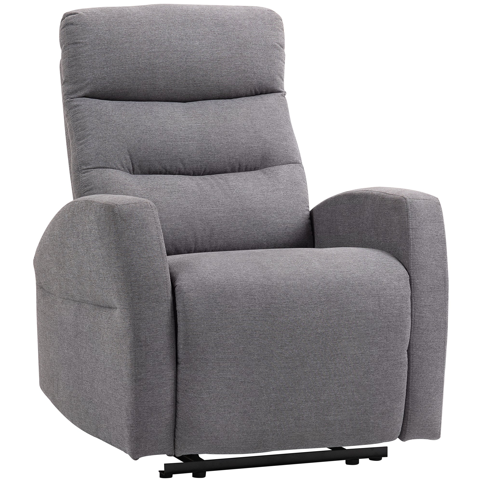 Recliner Chair, TV Armchair with Reclining Function, Padded TV Chair with Footrest, Linen Look Relax Chair for Living Room, Bedroom up to 150 kg, Dark Grey