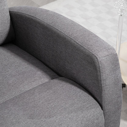 Recliner Chair, TV Armchair with Reclining Function, Padded TV Chair with Footrest, Linen Look Relax Chair for Living Room, Bedroom up to 150 kg, Dark Grey