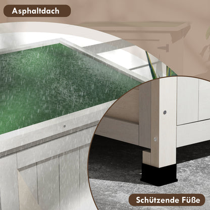 Wooden Garden Cabinet, Weatherproof Tool Shed 110 x 55 x 117 cm, Garden House with Door, Pent Roof, Shelves, Tool Cabinet, Garden Tool Shed for Garden Terrace Light grey