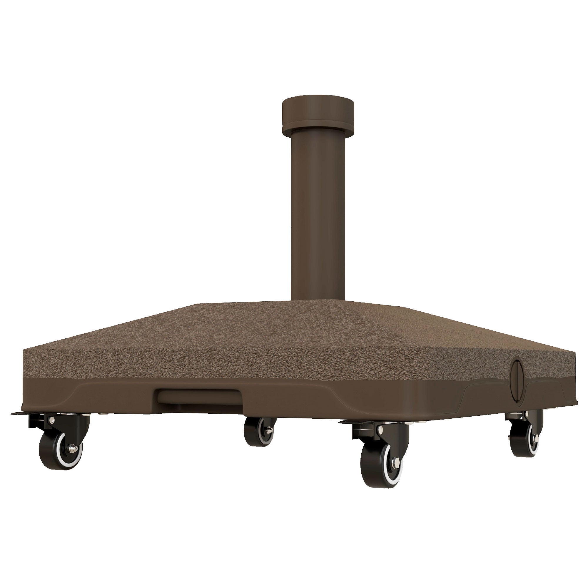 Square Parasol Base Weight Stand with 4 Wheels 45L x 45W x 39H cm HDPE Brown