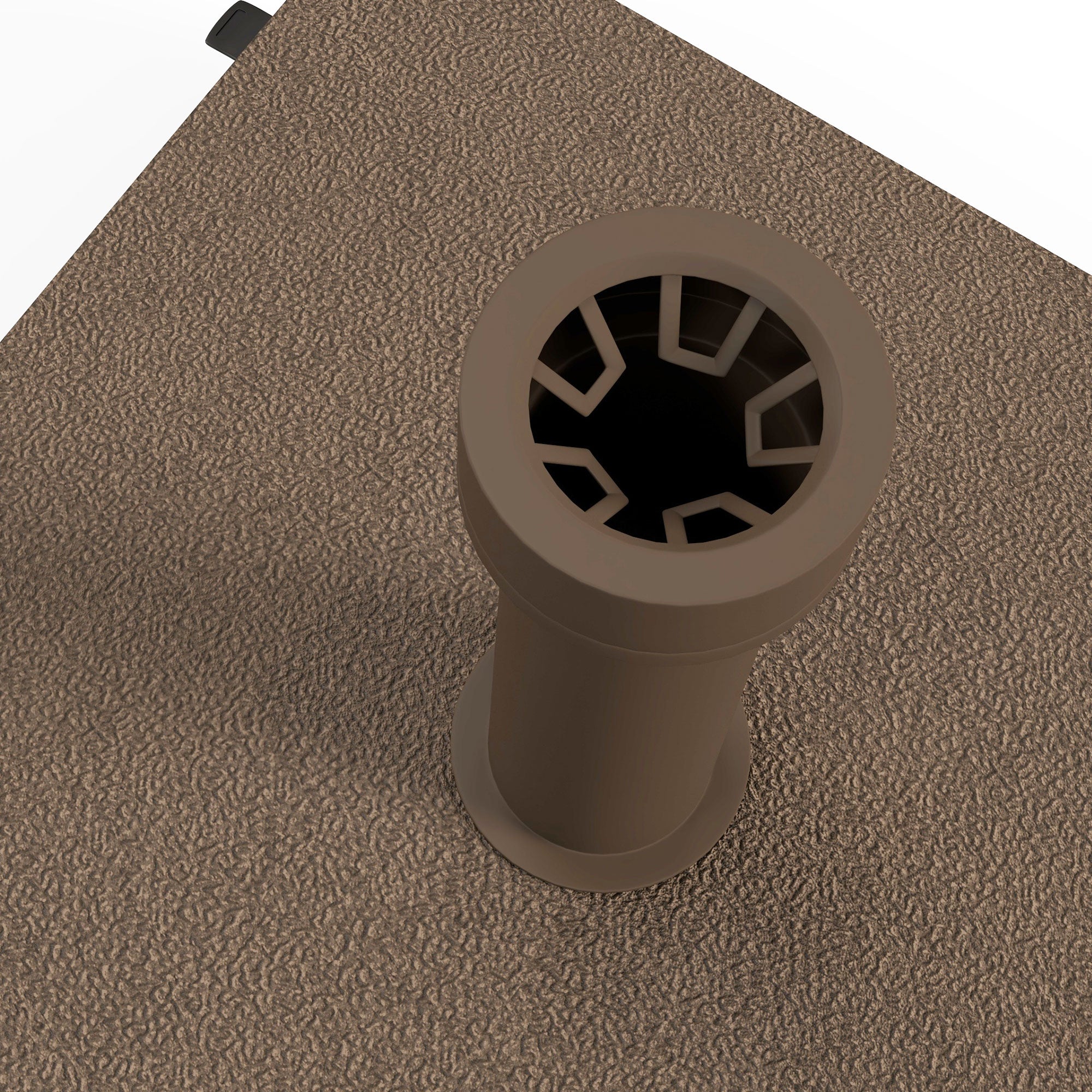 Square Parasol Base Weight Stand with 4 Wheels 45L x 45W x 39H cm HDPE Brown