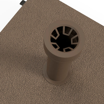 Square Parasol Base Weight Stand with 4 Wheels 45L x 45W x 39H cm HDPE Brown