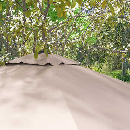 Square Offset Umbrella Tilt 360° Swivel Crank Base - aluminum dimensions 3L x 3W x 2.6H m beige