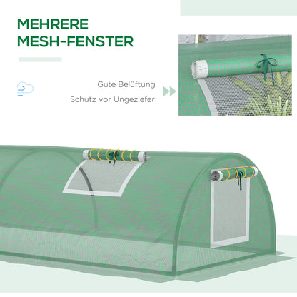 Greenhouse with Roll-Up Window Dome, Winterproof Steel Frame Greenhouse Water-Resistant Garden Greenhouse for Balcony Tomato House with UV Protection 200x80x45cm Tomato Greenhouse for Vegetables, Green