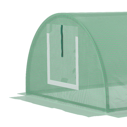 Greenhouse with Roll-Up Window Dome, Winterproof Steel Frame Greenhouse Water-Resistant Garden Greenhouse for Balcony Tomato House with UV Protection 200x80x45cm Tomato Greenhouse for Vegetables, Green