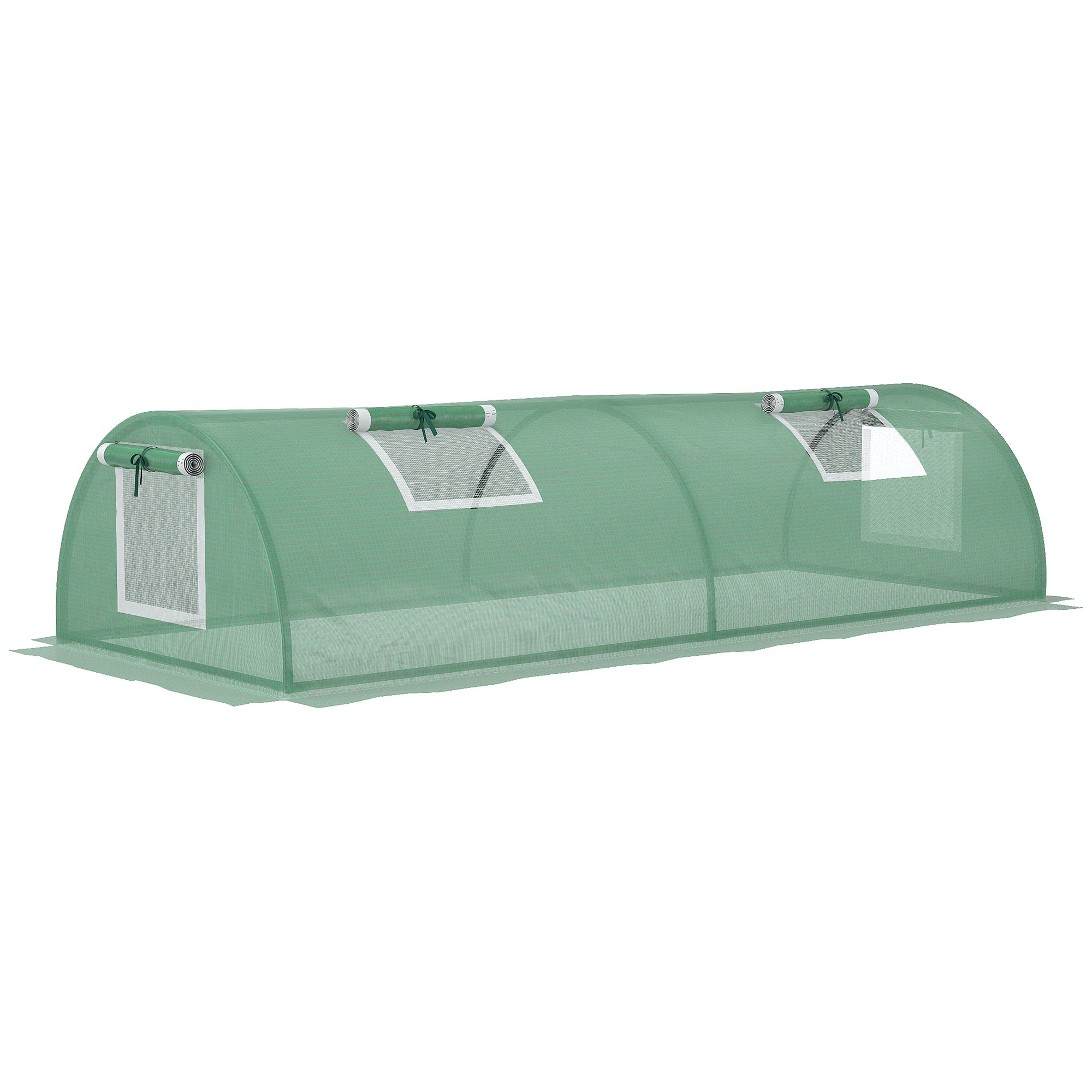 Greenhouse with Roll-Up Window Dome, Winterproof Steel Frame Greenhouse Water-Resistant Garden Greenhouse for Balcony Tomato House with UV Protection 200x80x45cm Tomato Greenhouse for Vegetables, Green