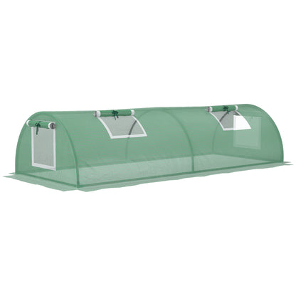 Greenhouse with Roll-Up Window Dome, Winterproof Steel Frame Greenhouse Water-Resistant Garden Greenhouse for Balcony Tomato House with UV Protection 200x80x45cm Tomato Greenhouse for Vegetables, Green