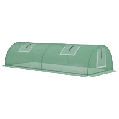 Greenhouse with Roll-Up Window Dome, Winterproof Steel Frame Greenhouse Water-Resistant Garden Greenhouse for Balcony Tomato House with UV Protection 200x80x45cm Tomato Greenhouse for Vegetables, Green